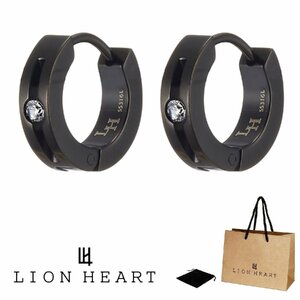 ライオンハート LION HEART 2点セット 両耳用 フープ ピアス LHMP001 LHMP001N サージカルステンレス 新品 正規品