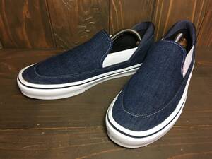 ★VANS バンズ SLEPT スレプト LITE ライト slip on スリッポン 紺×白 デニム 28.0cm 美品 Used 検 SK8 オールドスクール サンダル