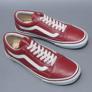 レア!! ほぼデッド!! 2000年前後 US 9 1/2 / 27.5ｃｍ 限定 VANS OLD SKOOL 赤 レザー USA製 直後 オールドスクール