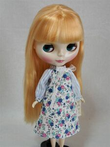 Doll DRESSINGハンドメイド*ネオブライス/リカちゃんサイズお洋服ワンピース/人形/アウトフィット/衣装/ロングドレス/ドール服/花柄/blythe