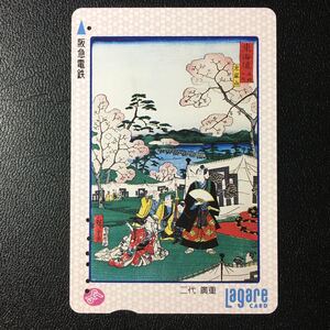 1996年4月15日発売柄ー二台廣重作「京　嵐山」ー阪急ラガールカード(使用済スルッとKANSAI)