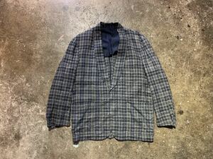 COMME des GARCONS HOMME コムデギャルソンオム 1980s ショールカラーチェックリネンジャケット　80s