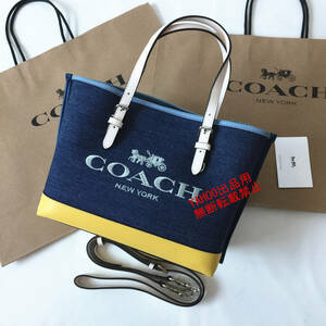 ★COACHバッグ★コーチ C4085 デニム×オーカーマルチ ハンドバッグ トートバッグ ショルダーバッグ レディース手提げバッグアウトレット品