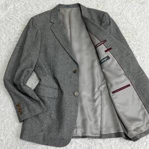 最高級カシミヤ100％◎!希少50(XL)◎! アレグリ allegri テーラードジャケット カシミア 光沢 厚手 秋冬 メンズ ビジネス 通勤 グレー LL