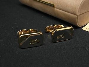 ■極美品■ CELINE セリーヌ カフスボタン カフリンクス アクセサリー ビジネス 紳士 メンズ ゴールド系 DE9463