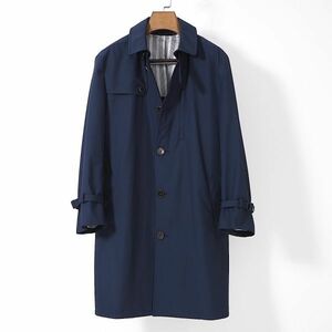 ブルックスブラザーズ BROOKS BROTHERS 4-YE073 現行 ロロピアーナ生地 撥水 ステンカラー コート ネイビー US40 メンズ