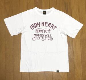 【美品】アイアンハート ロゴTシャツ / IRON HEART、Mサイズ、白 ホワイト、オリジナルジップバッグ付