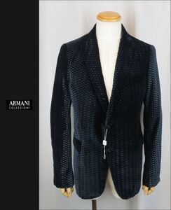 ■■＜未使用品・付属品＞アルマーニ＜ARMANI COLLEZIONI：Fine velvet Fabric ＞テーラード JKT＜US・40＞■■