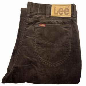 Dead Stock! 80s USA製 Lee 204-2721 コーデュロイ パンツ 34×32 ブラウン ユニオンチケット ストレート リー ヴィンテージ 新品 未使用