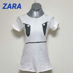 ZARA フェイスプリント 白Tシャツ