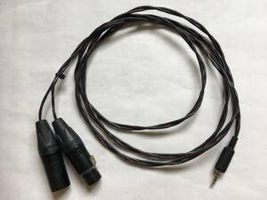 【送料込】 XLR2メス-ステレオミニプラグ3.5mm 変換ケーブル　約1.8ｍ