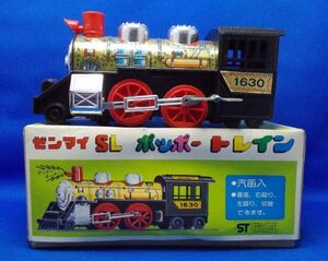 関東トイス ゼンマイSL ポッポートレイン 日本製 機関車 ブリキ 当時物 昭和レトロ 現状品 KANTO TOYS