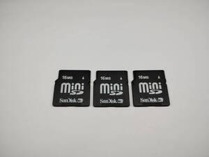 3枚セット　16MB　メガバイト　SanDisk　miniSDカード　メモリーカード