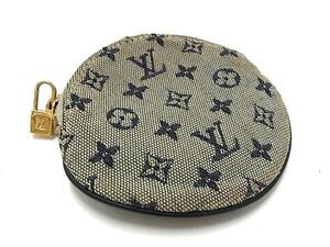 1円 LOUIS VUITTON ルイヴィトン M92460 モノグラムミニ ポルトモネロン コインパース コインケース 小銭入れ ブルー BI9404