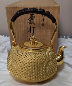 【茶道具】徳力 K24純金 金製伝統茶文化金属工芸品 564ｇ 金瓶 急須