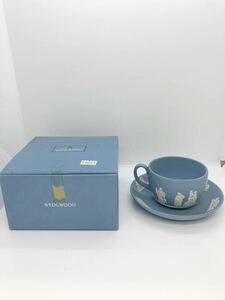 1円WEDGWOOD ウェッジウッド ジャスパー ペールブルー カップ &ソーサー 