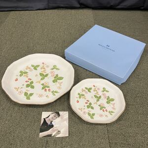 【売り切り】WEDGWOOD ウェッジウッド ワイルドストロベリー オクタゴナルディッシュ 2枚セット ブランド食器 洋食器 陶磁器 プレート 皿