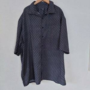 GEORGE ジョージ 　アメリカ古着【大きいサイズ USインポート半袖シャツ 2XL】 総柄 color黑×グレーポリエステル　　115-i3011