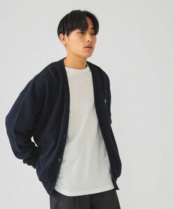 FRED PERRY × BEAMS / 別注 鹿の子 カーディガン L ネイビー