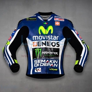 海外 高品質　送料込み　バレンティーノ・ロッシ Motogp46 YAMAHA M1レザーレーシング　ジャケット　サイズ各種 レプリカ カスタム可能