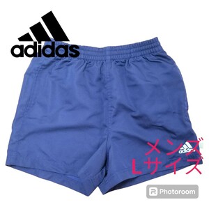 アディダス　adidas　短パン　ネイビー　メンズ　Lサイズ　総丈36cm　古着