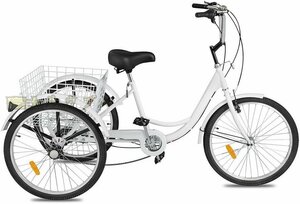 人気商品★ 大人用 ★三輪自転車 ★スピード ★3輪 ショッピング用 取り付けツール付き★ 三輪自転車 男女兼用