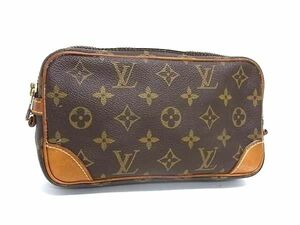 1円 LOUIS VUITTON ルイヴィトン M51827 モノグラム マルリードラゴンヌPM クラッチバッグ セカンドバッグ メンズ ブラウン系 FJ0962