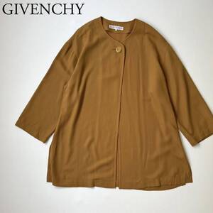 美品 GIVENCHY ジバンシィ　ジバンシーノーカラージャケット ノーカラーコート　トップス 羽織 ライトアウター 薄手 vintage ヴィンテージ