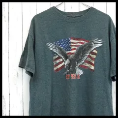 ヴィンテージ プリント Tシャツ イーグル アメリカ USA グレー系