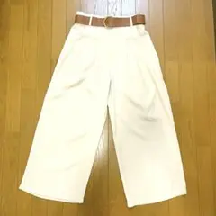 ☘️ワイドパンツ　ガウチョパンツ☘️　L ベージュ