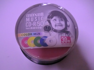 送料無料　maxell マクセル 音楽用 CD-R 30枚　 カラーミックス　　　　CDRA80MIX.30SP　　