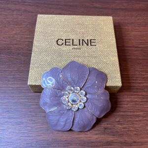 A4/【中古品】CELINE フラワー ブローチ セリーヌ ファッション アクセサリー 箱付き