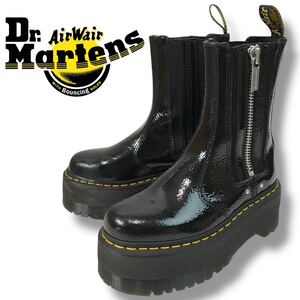 t224 Dr. Martens ドクターマーチン サイドジップ ショートブーツ プラットフォーム エナメル 2976 パテント レザー 厚底 UK4 EU37 正規品