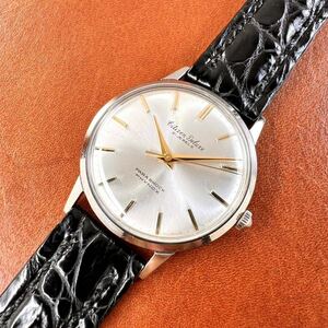 OH済! 極上美品! CITIZEN Deluxe 21石 クロコダイル本革 手縫いベルト Dバックル付 シチズン デラックス SS 手巻き 国産 ビンテージ 腕時計