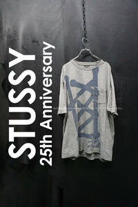 00s Stussy 25周年記念 XXV 胸ポケTシャツ 半袖 限定 XL ステューシー カットソー Tee 25th Anniversary