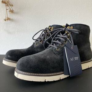 ●新品タグ付き【AJ ARMANI JEANS】ジョルジオアルマーニ スエードブーツ/ネイビー/サイズUSA：9.5/ハイカット/カジュアル/メンズ