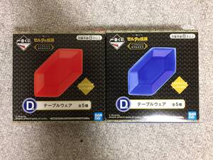 一番くじ ゼルダの伝説 ハイラルからのかりものたち　D賞　テーブルウェア　小皿　赤 青 2種セット　（未開封）