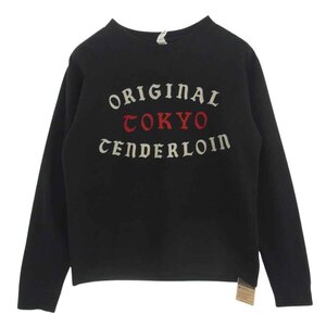 TENDERLOIN テンダーロイン 本店限定 SWEAT BAD フロッキープリント スウェット シャツ ブラック系 M【中古】