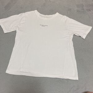 レディース　半袖Tシャツ 白 シンプル ロゴTシャツ　綿100%