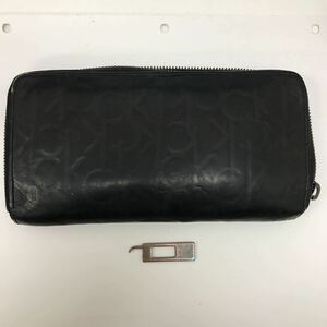 33244 0316Y Calvin Klein カルバンクライン　長財布　レザー　ファスナー破損　黒