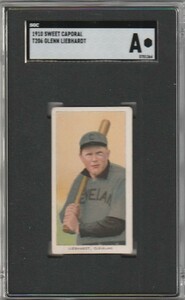 1909 T206 SWEET CAPORAL Glenn Liebhardt TOBACCO CARD 100年以上前のカード SGC社 鑑定済み