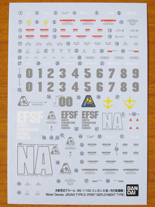 MG ジェガン D型 先行配備機用 水転写式デカール 送料無料　( バンダイ製 正規品 ガンダムデカール リゼル デルタプラス