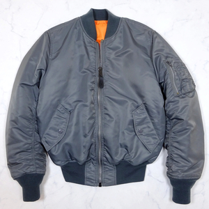 ALPHA INDUSTRIES MA-1 FLIGHT JACKET 美品 アルファ MA-1 フライトジャケット S グレー系