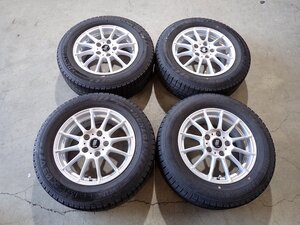 YS14574【送料無料195/65R15】セレナ オーリス ルミオンなどに ダンロップ 中古スタッドレス ★15×6J 114.3/5H ET45★1円スタート