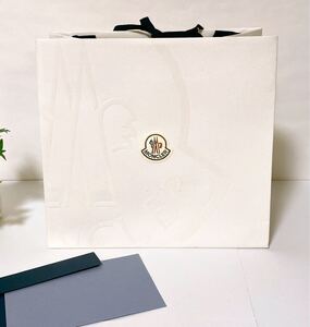 モンクレール「MONCLER」ショッパー (4614) 正規品 付属品 ショップ袋 ブランド紙袋 26×24×14cm ホワイト 折らずに配送