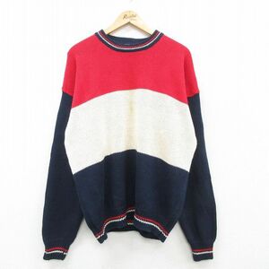 XL/古着 ギャップ GAP 長袖 セーター メンズ クルーネック 赤他 レッド 24oct12 中古 ニット トップス