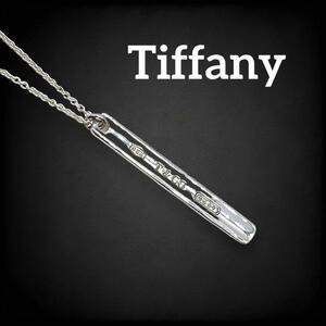 【美品】 ティファニー tiffany&co. Tiffany ナローバー 1837 刻印 ペンダント チョーカー SV925 ネックレス ユニセックス シルバー 832