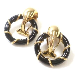 【K18】 フープデザイン イヤリング イエローゴールド 18金 クリップ式 Yellow Gold earrings【ネコポスOK】◇J