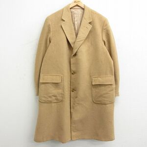 XL/古着 長袖 コート メンズ 90s 大きいサイズ ロング丈 キャメルヘアー ベージュ カーキ spe 24feb05 中古 アウター