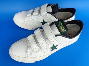 11562■美品 日本製 CONVERSE ONESTAR コンバース ワンスター ベルクロ 白 緑 8 26.5 cm ベルト